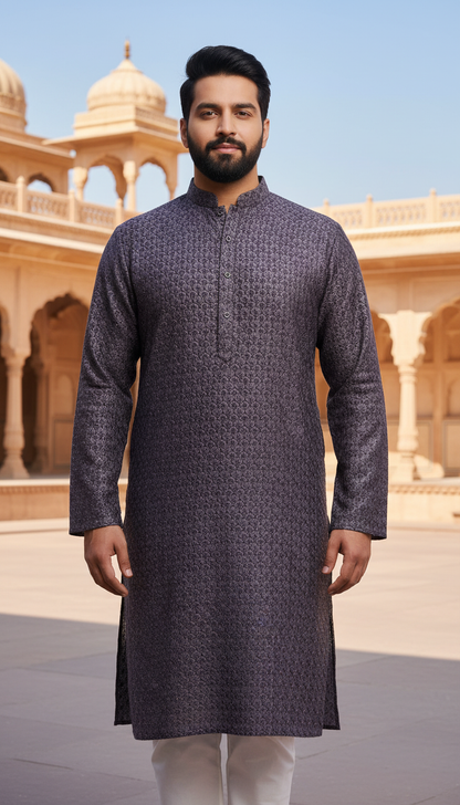 KPD6105 Deep Purple with Metallic Shine Kurta Set