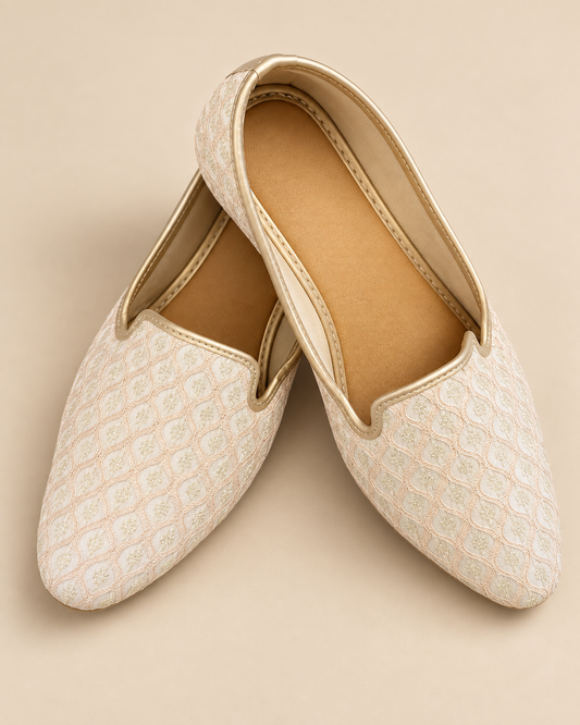 KPL0085 Soft Pink Cream Jutti for Men