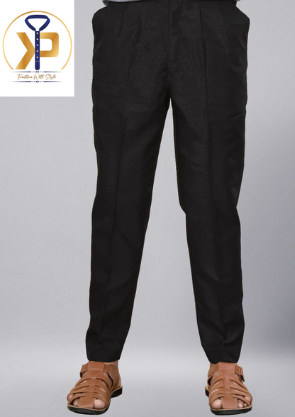 KPJ4001 Black Pant With Straight Fit - Kurtapyjama.ca