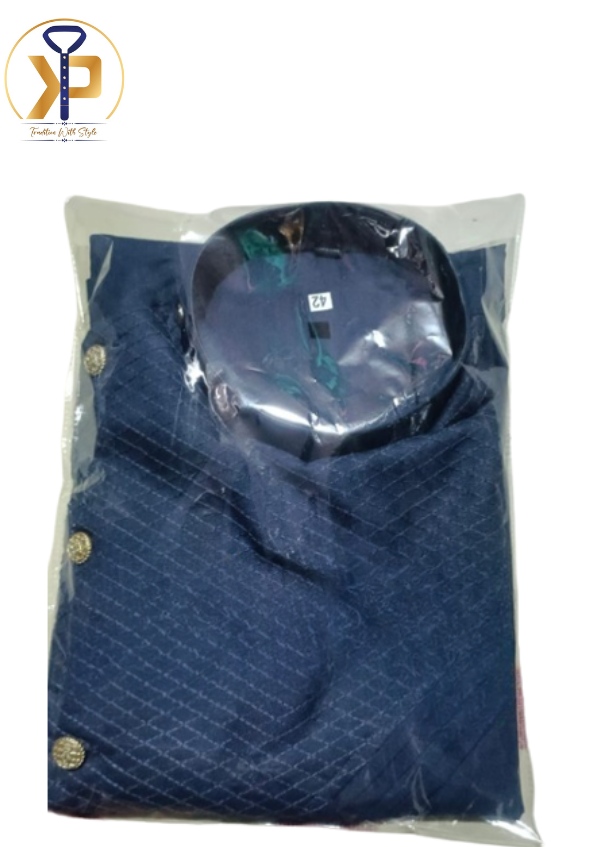 blue side style kurta pyjama