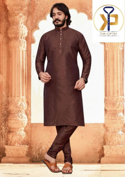 KPC1026 Brown Kurta Pyjama Set