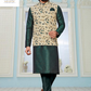 dark green kurta set with nehru jacket