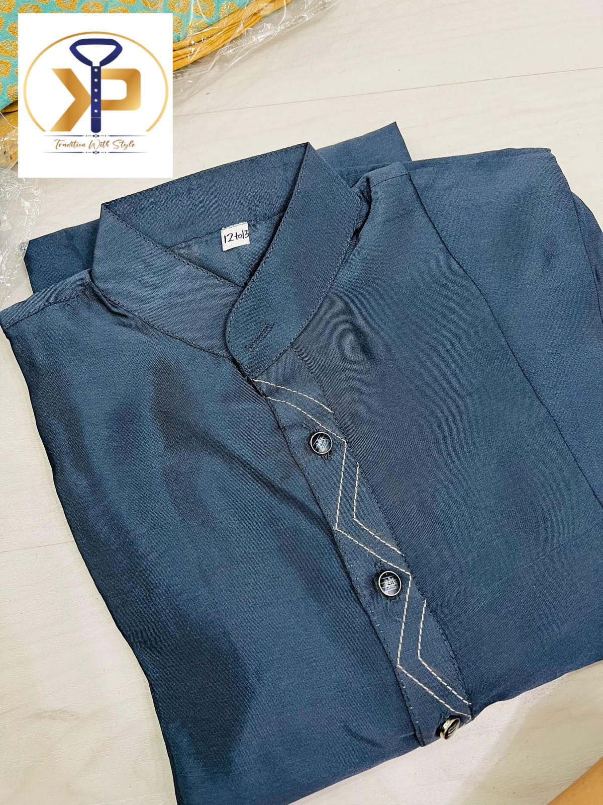 Dark Blue Kurta Pyjama Set in Canada