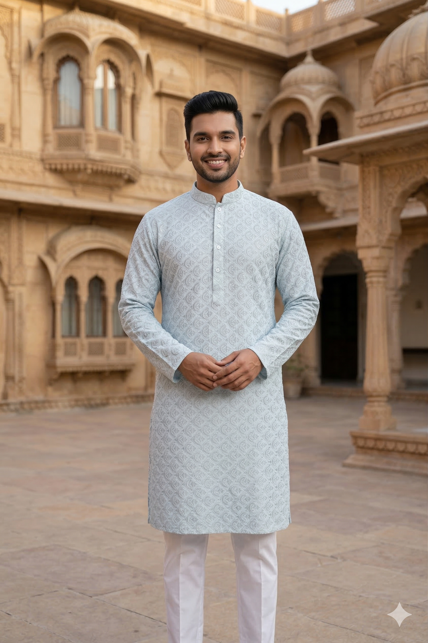 KPD6186 Powder Blue Kurta Pyjama Set