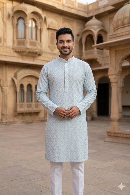 KPD6186 Powder Blue Kurta Pyjama Set