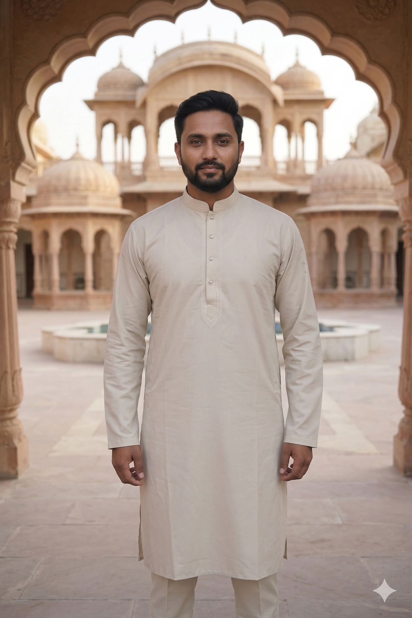 KPD6206 Soft Ivory Embroidery Kurta Pyjama Set