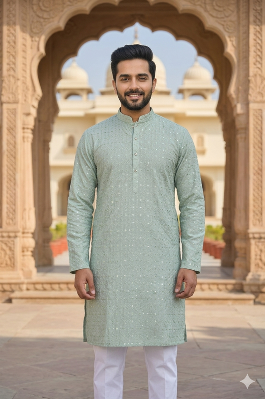 KPD6187 Sea Green Kurta Pyjama Set