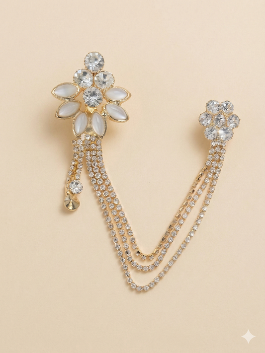 KPB0004 Gold Floral Brooch