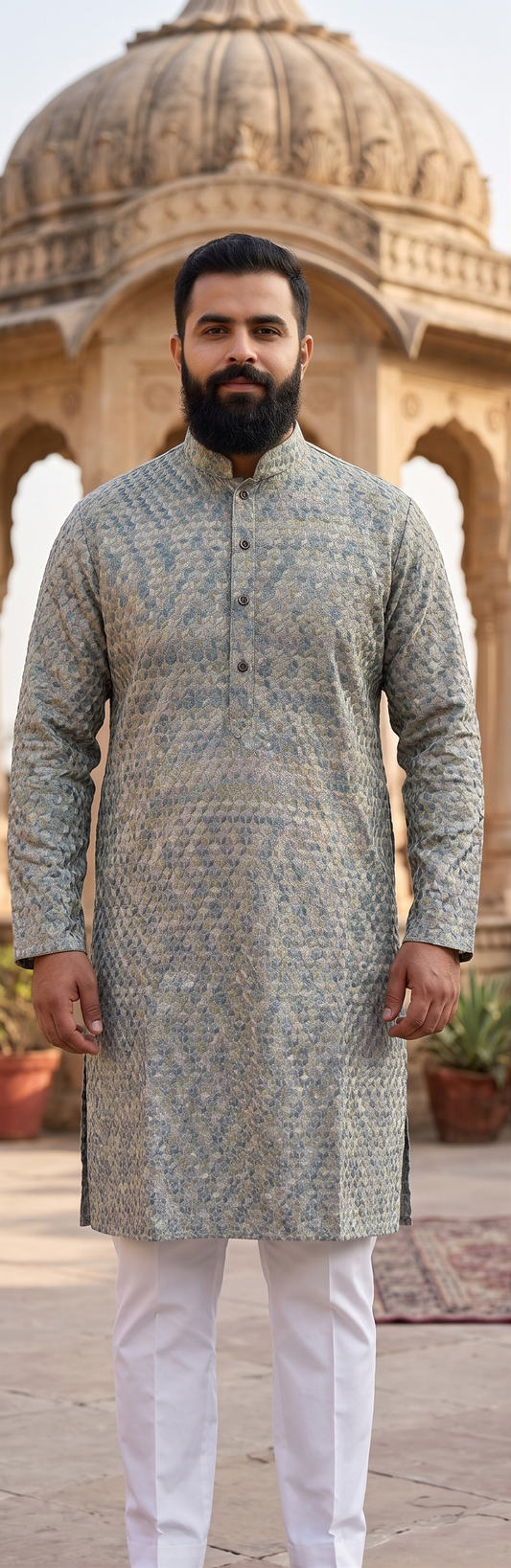 KPD6139 Multicolour with Blue Undertone Kurta Pyjama