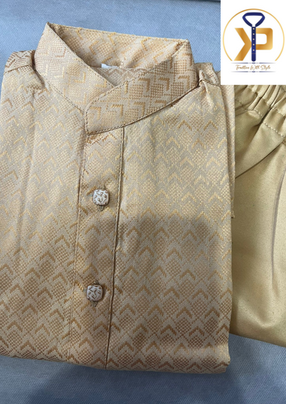 golden kurta pyjama for kids