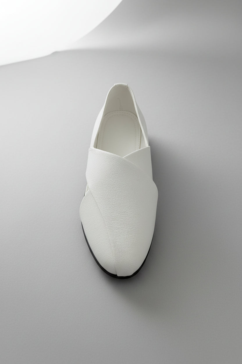 KPL0065 White Peshavri Jutti/Khussa For Men