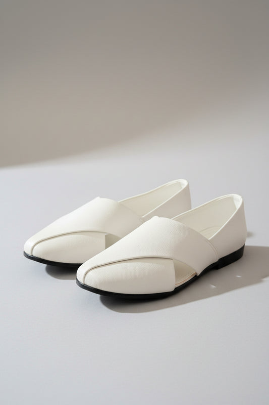 KPL0065 White Peshavri Jutti/Khussa For Men
