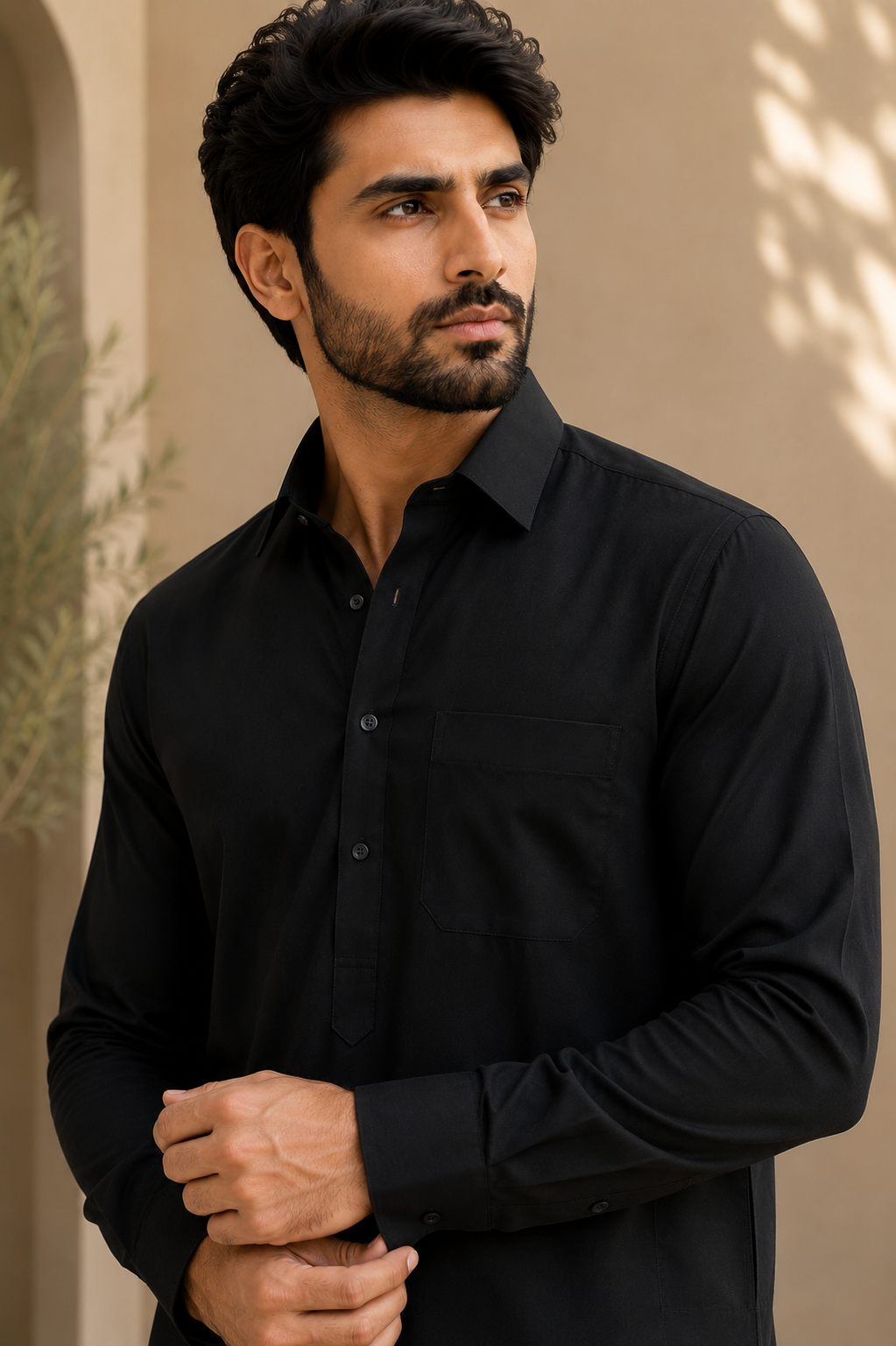 KPC1046 Black Pathani Set