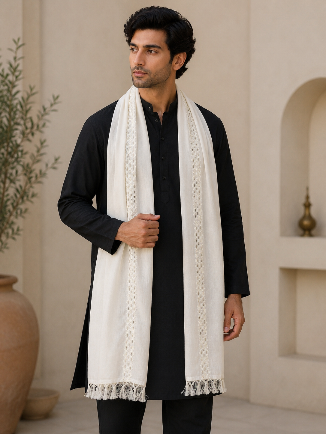 KPSH0147 Cream Stole