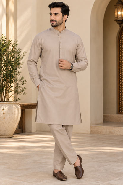 KPC1049 Taupe Grayish Kurta Pant Set