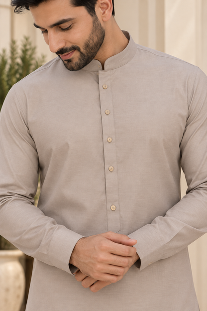KPC1049 Taupe Grayish Kurta Pant Set