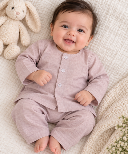 KPK5004 Dusty Pink Kurta Pyjama Set Newborn