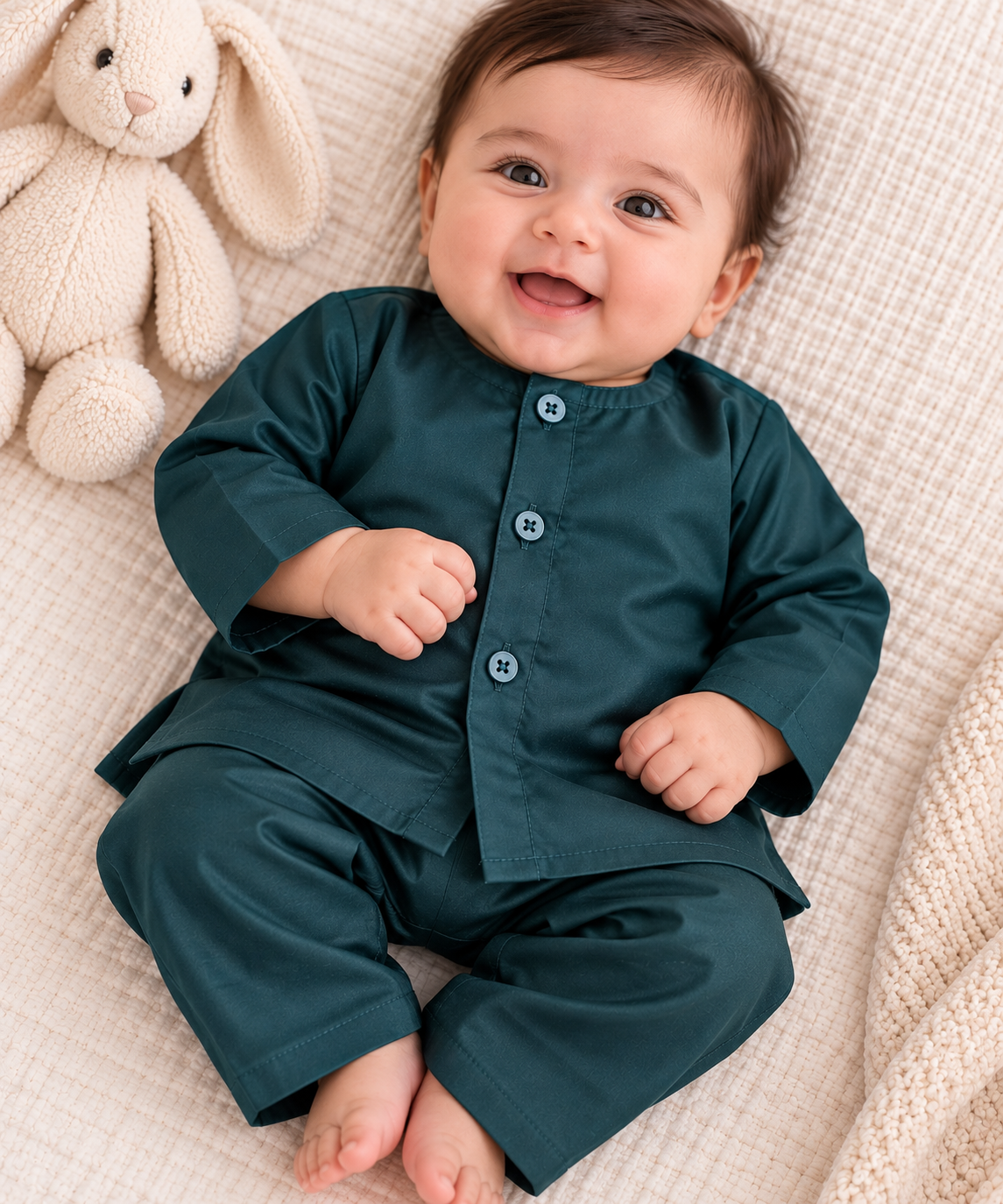 KPK5006 Deep Teal Kurta Pyjama Set Newborn