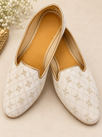 KPL0088 Ivory Gold Net Design Jutti for Men