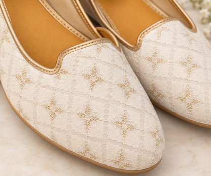 KPL0088 Ivory Gold Net Design Jutti for Men