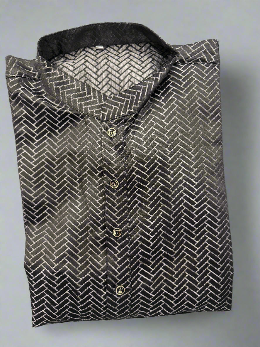 KPD5231 Plus Size Black Kurta Pyjama - Kurtapyjama.ca