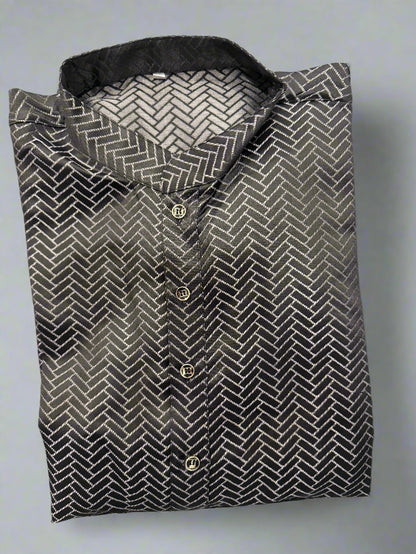 KPD5231 Plus Size Black Kurta Pyjama - Kurtapyjama.ca