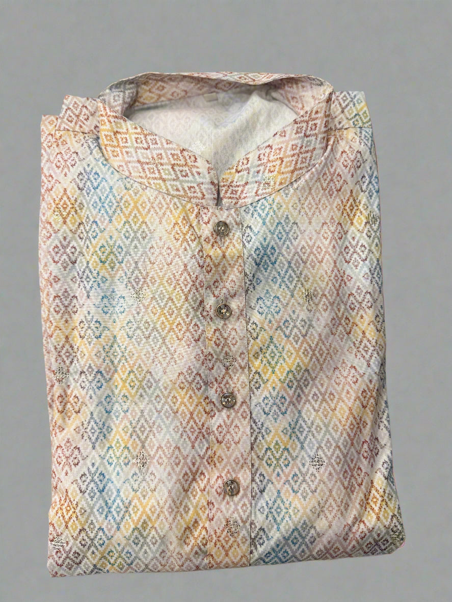 KPD5237 Multicolor Cotton with Sequence Design Kurta Pyjama - Kurtapyjama.ca