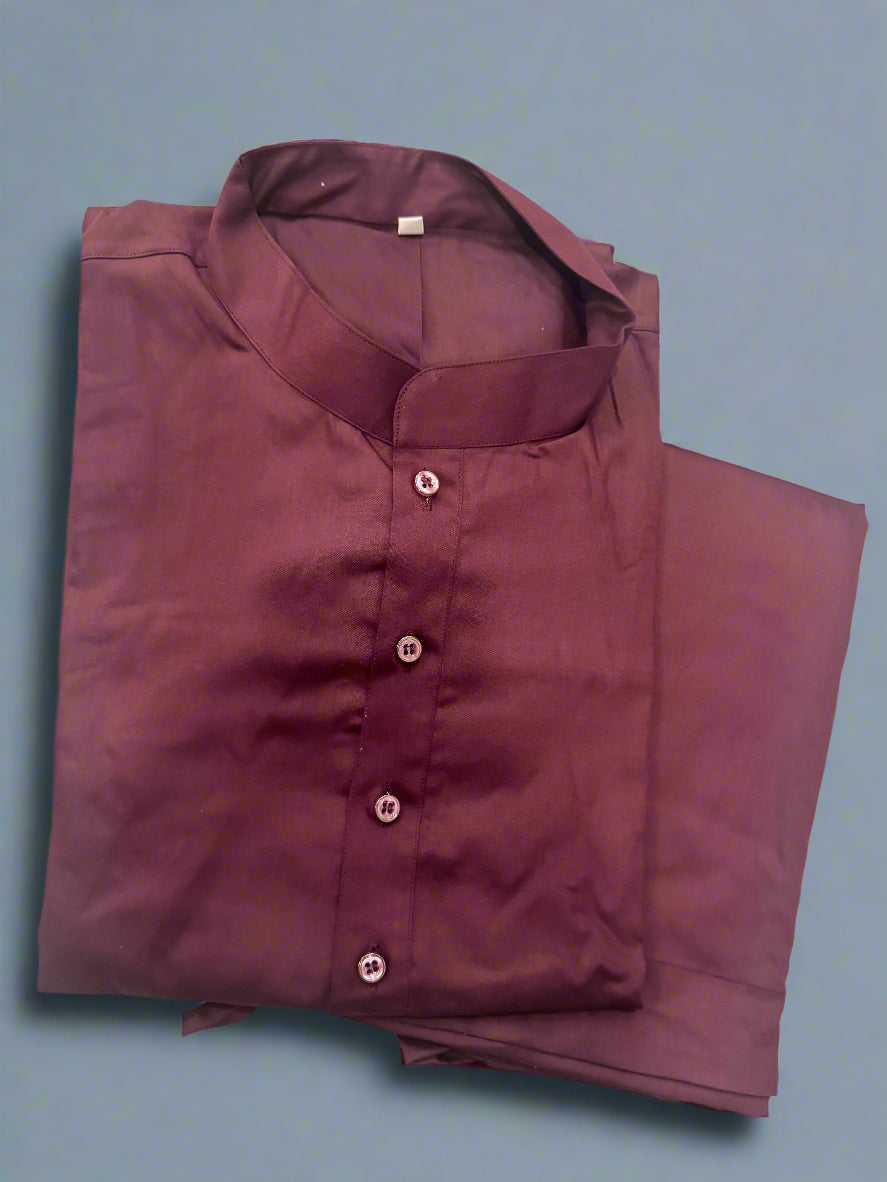 KPD5239 Plain Plum Plus Size Kurta Pyjama - Kurtapyjama.ca