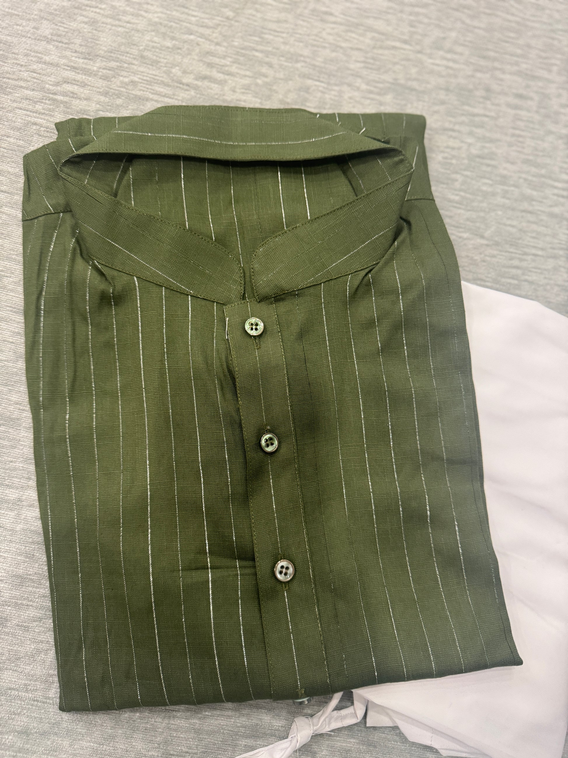 KPD5240 Green Cotton Plus Size Kurta Pyjama - Kurtapyjama.ca