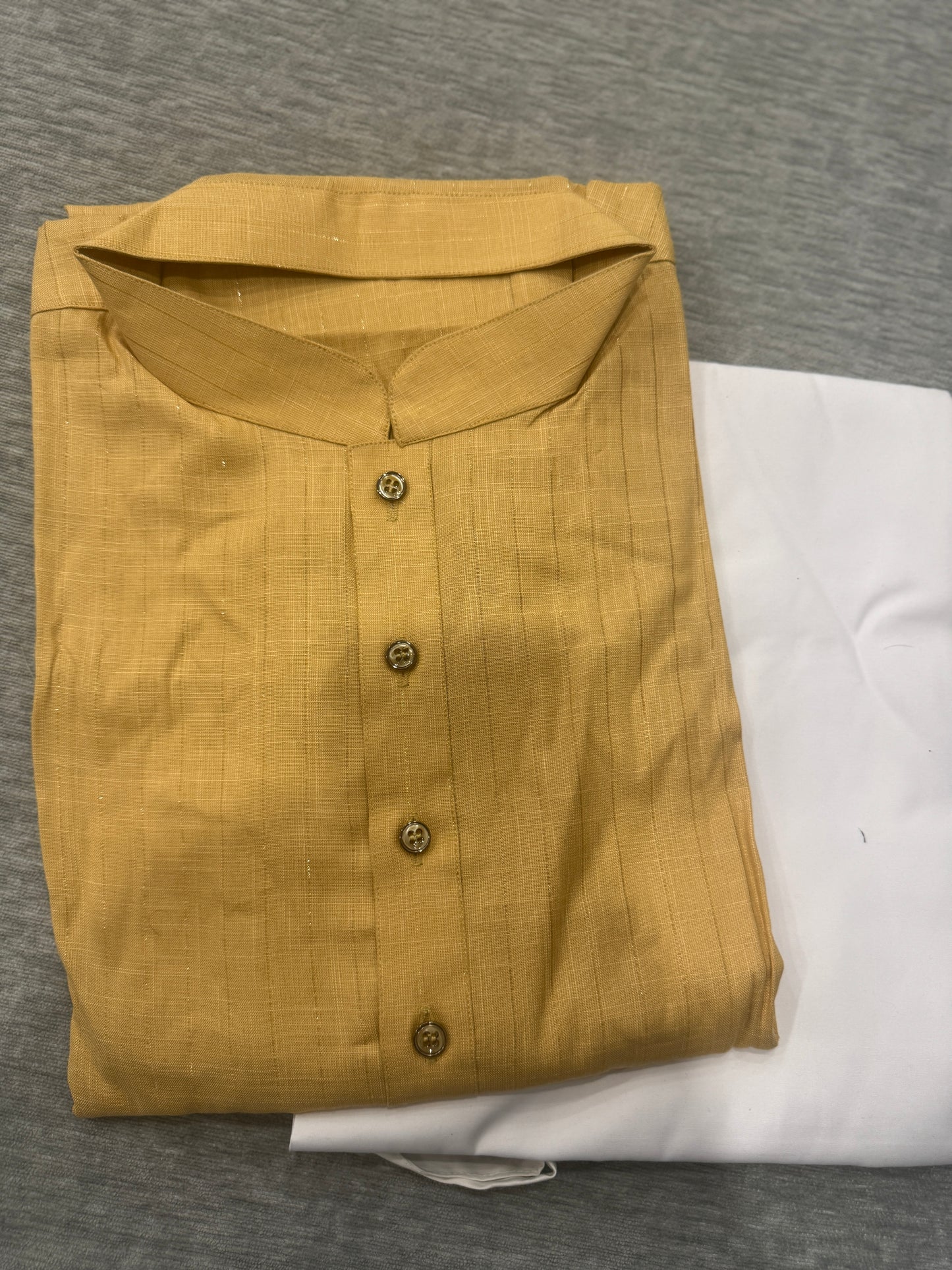 KPD5243 Light Mustard Plus Size Kurta Pyjama - Kurtapyjama.ca