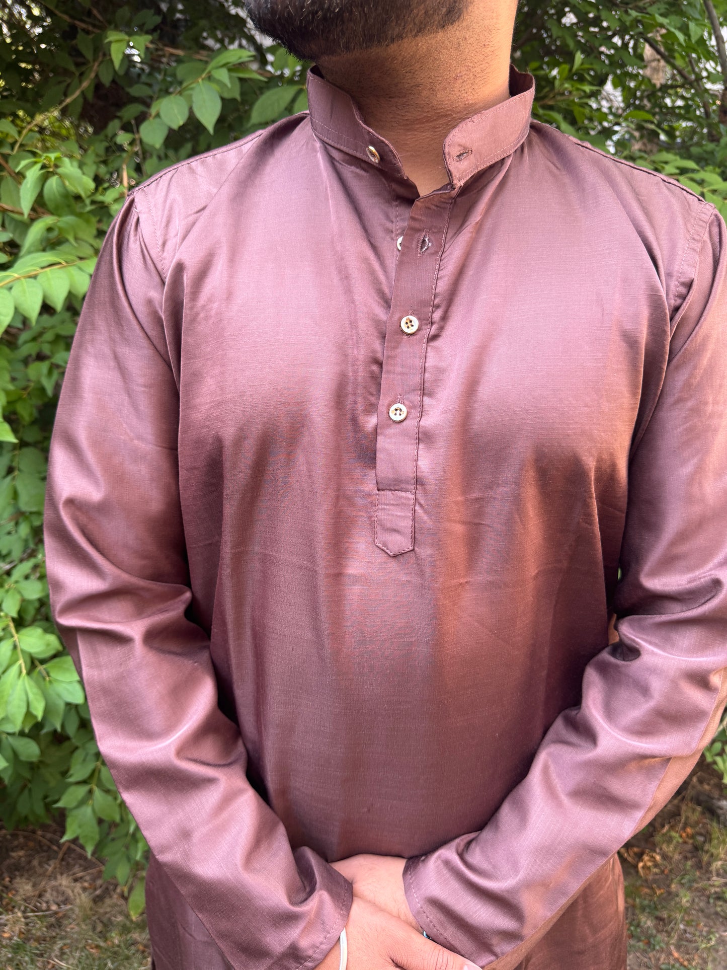 KPD5249 Chocolate Brown Kurta Pyjama Set - Kurtapyjama.ca