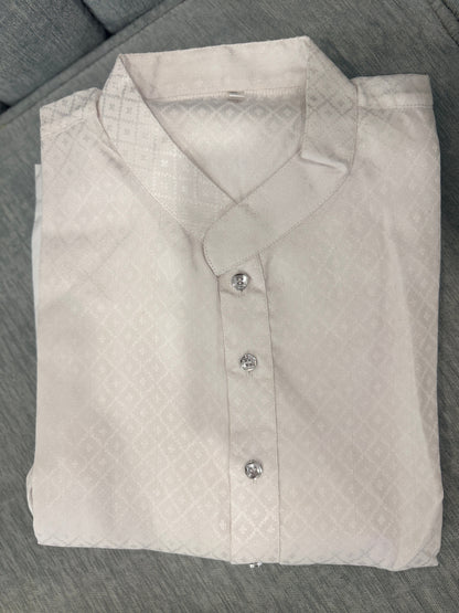 KPD5251 Self White Plus Size Kurta Pyjama - Kurtapyjama.ca