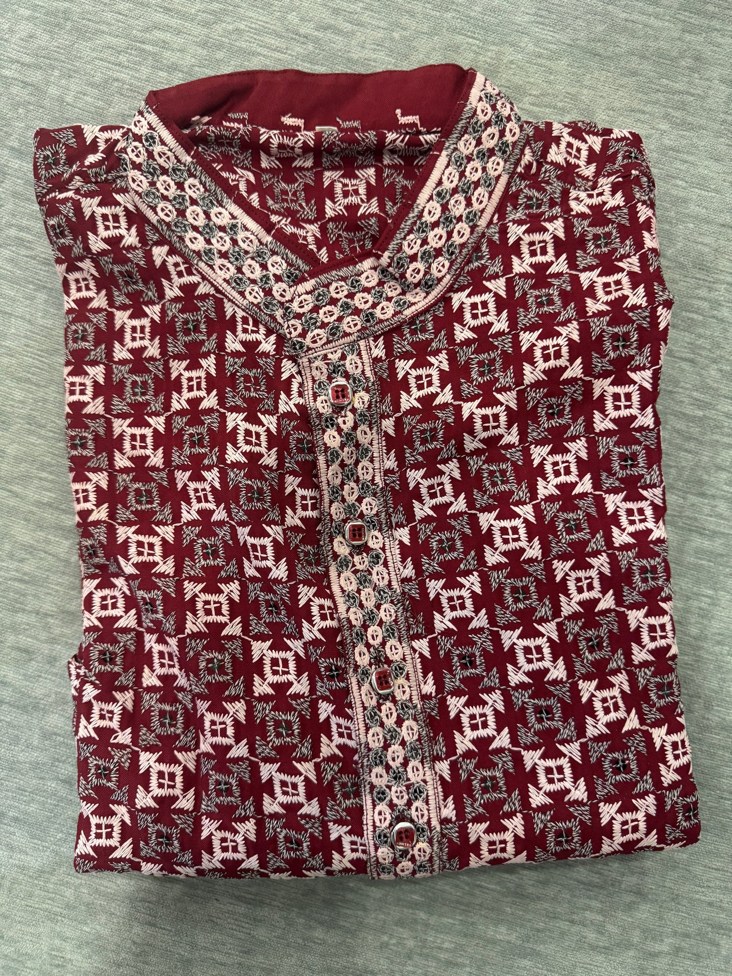 KPD5160 Plus Size Designer Mahroon Kurta Set - Kurtapyjama.ca