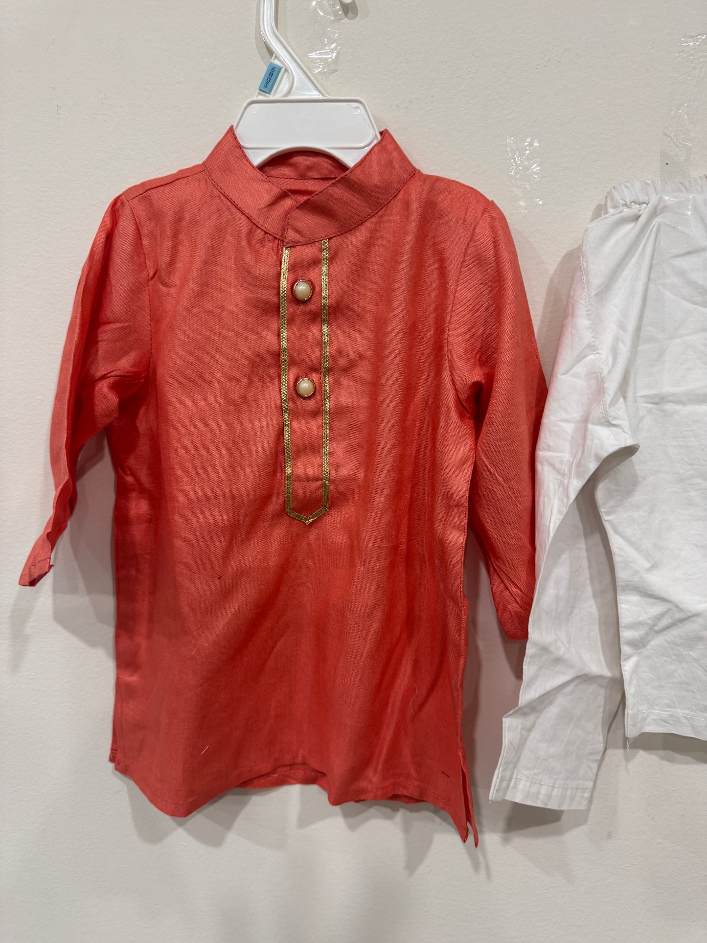 orange kurta pyjama for kids