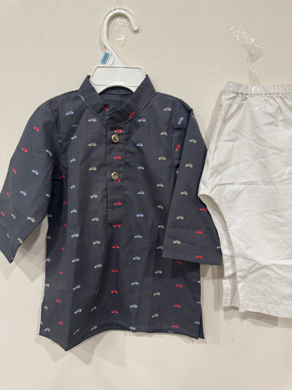 dark grey kurta pyjama boys