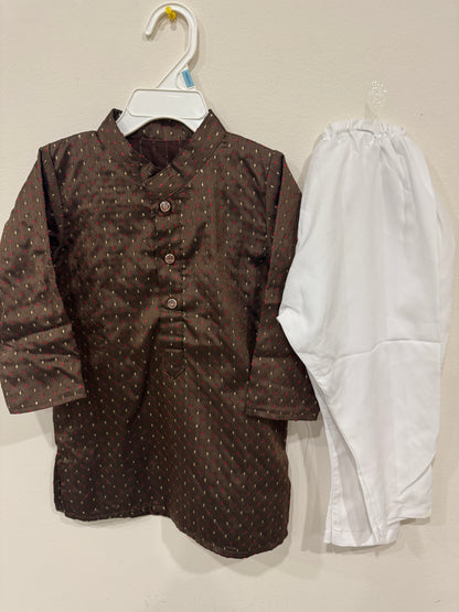 brown kurta pyjama for boys