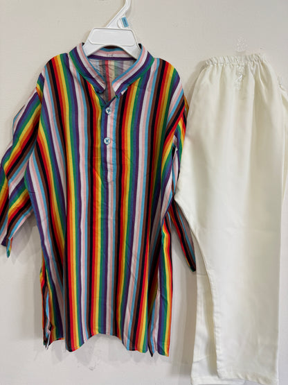 multi color kurta set for kids