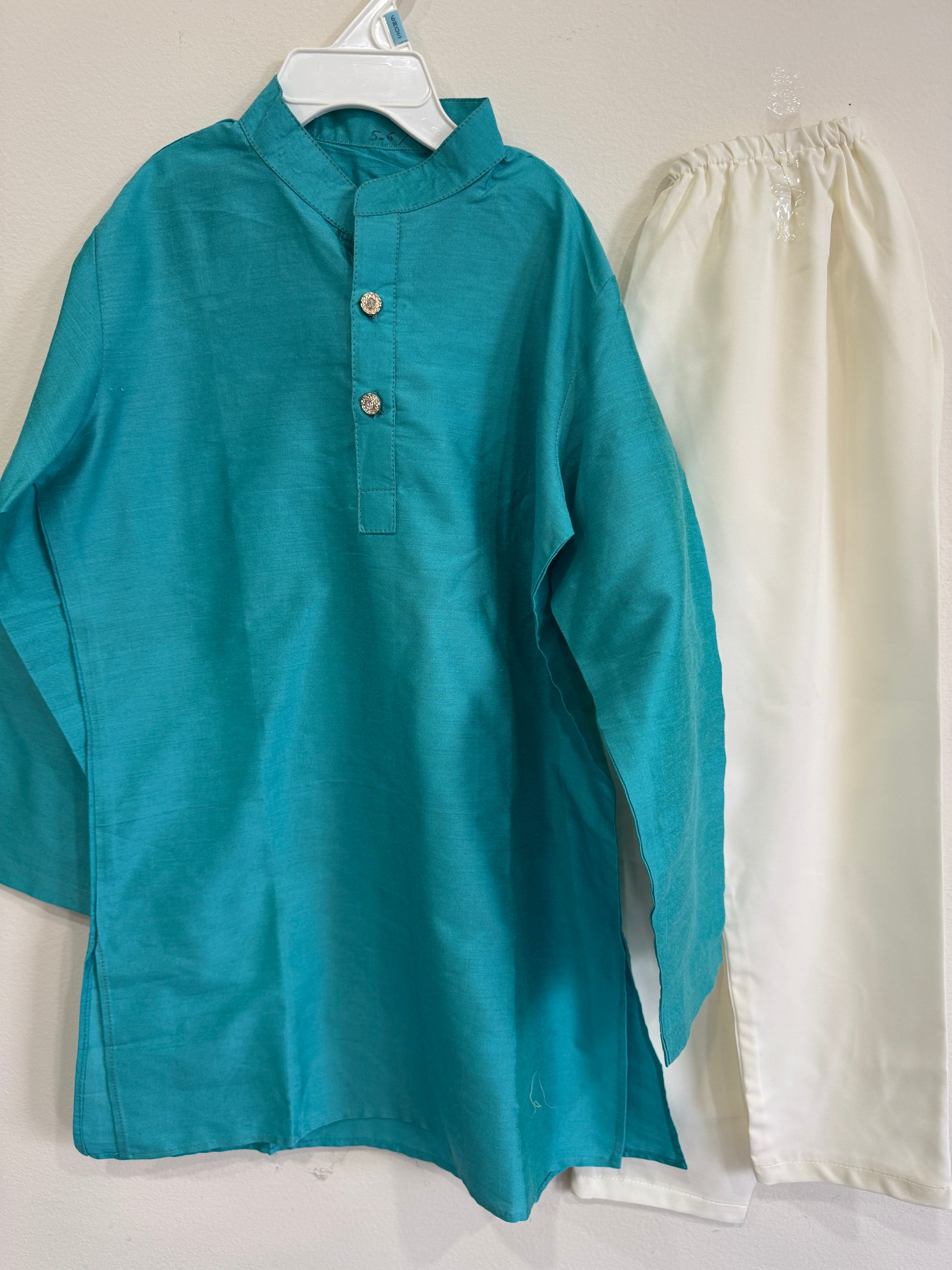 turquoise kurta set for kids