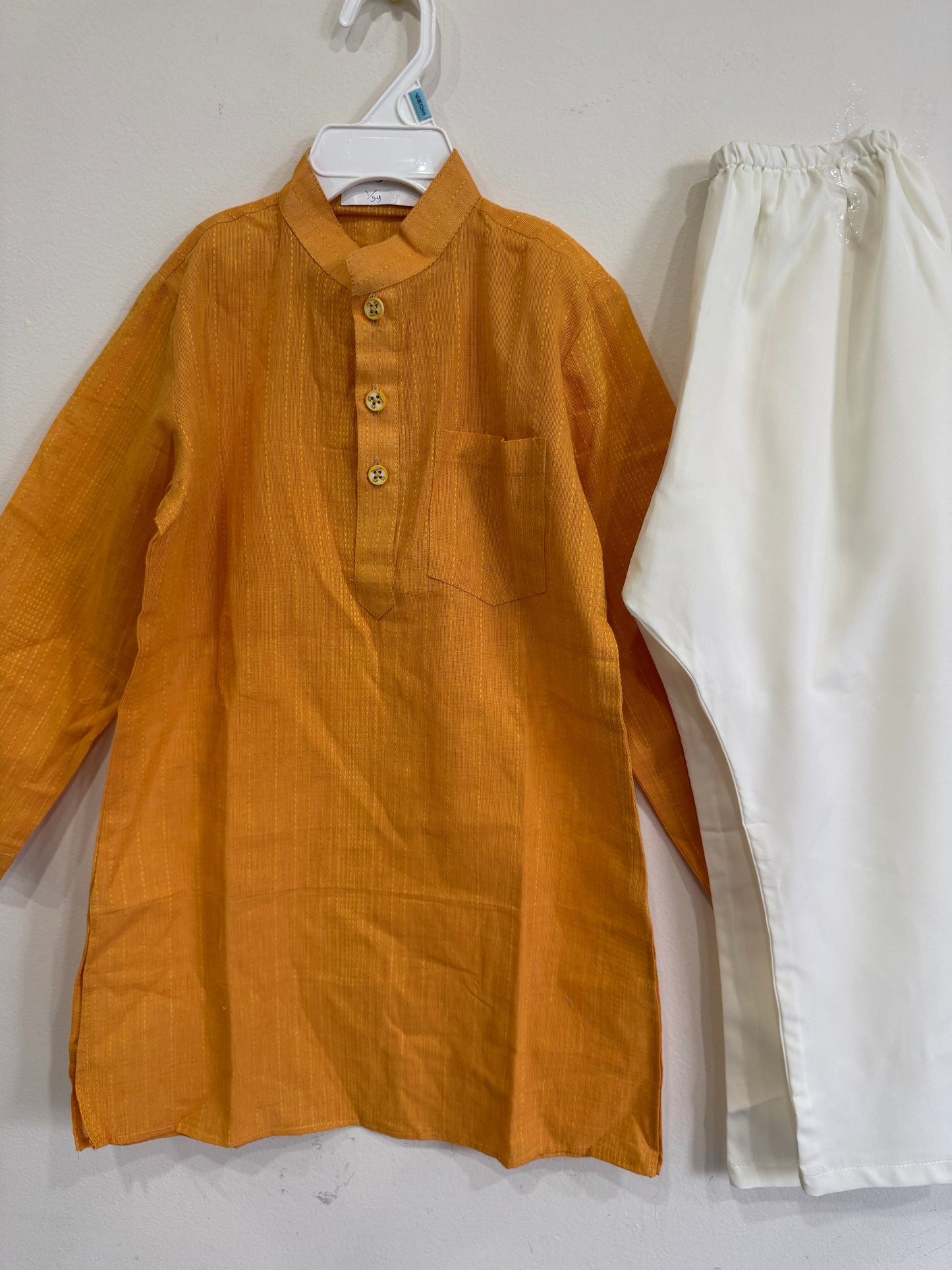 orangish white kurta set for boys