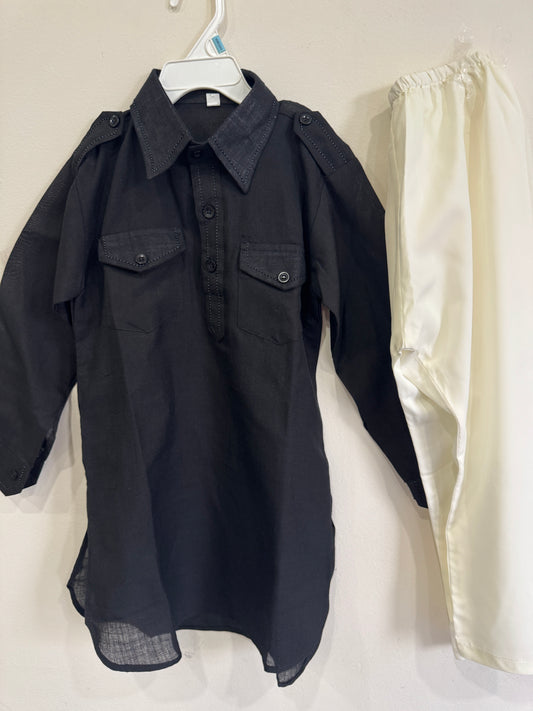 black kurta set kids
