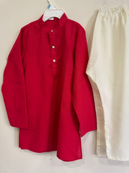 red kurta pyjama 4-5y