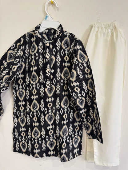 designer black kurta pyjama for boys