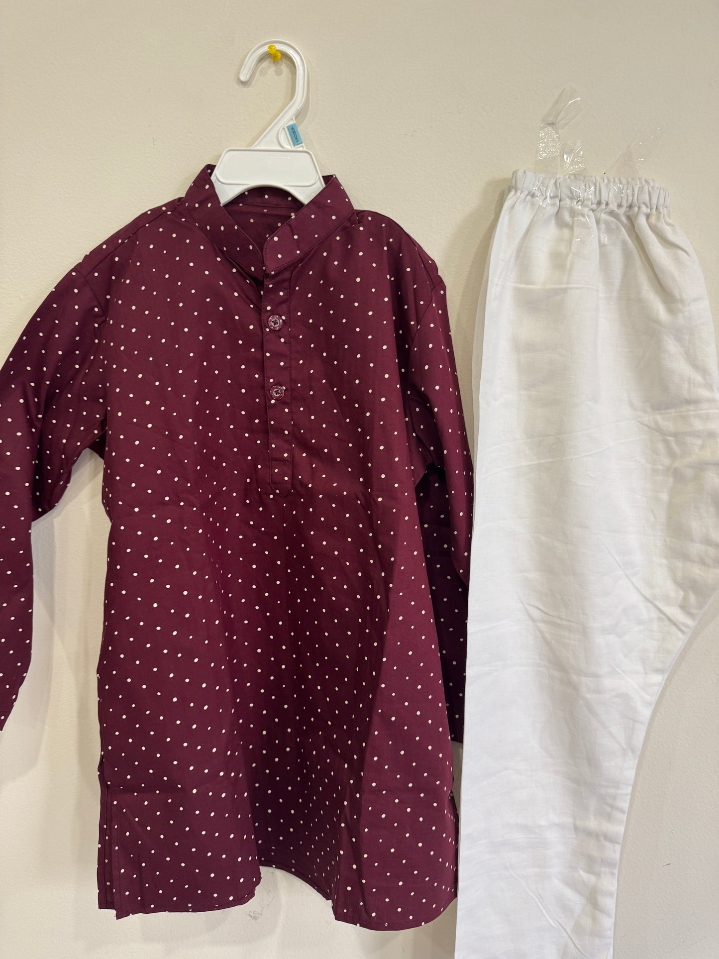 maroon kurta pyjama 6-7y