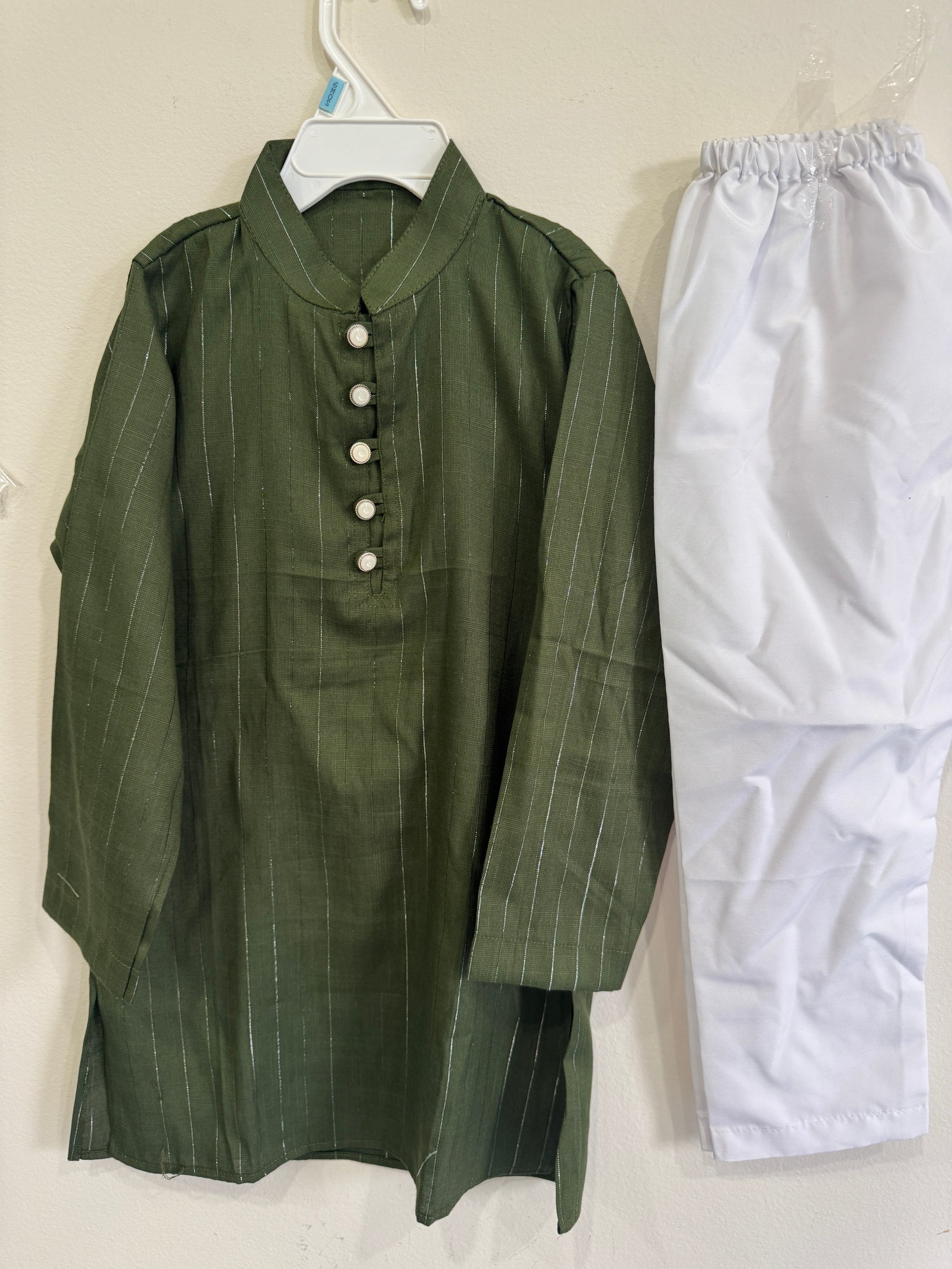olive kurta pyjama for boys