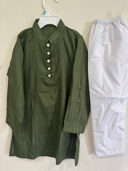 olive kurta pyjama for boys