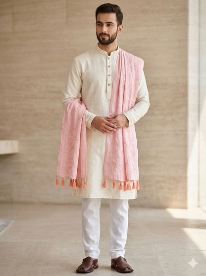 KPSH0139 Pink Stole For Men