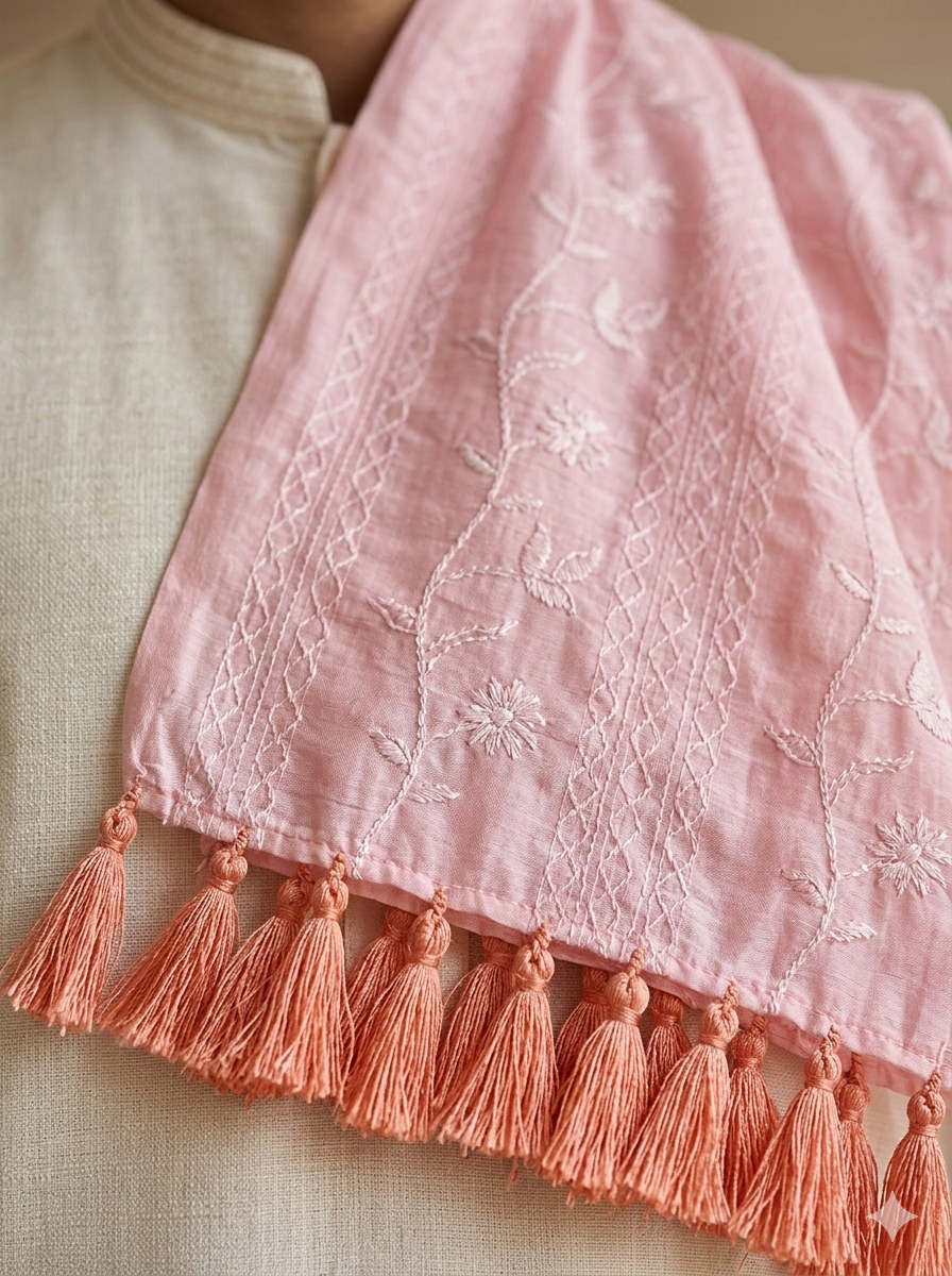 KPSH0139 Pink Stole For Men