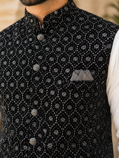 Black Velvet Nehru Jacket 