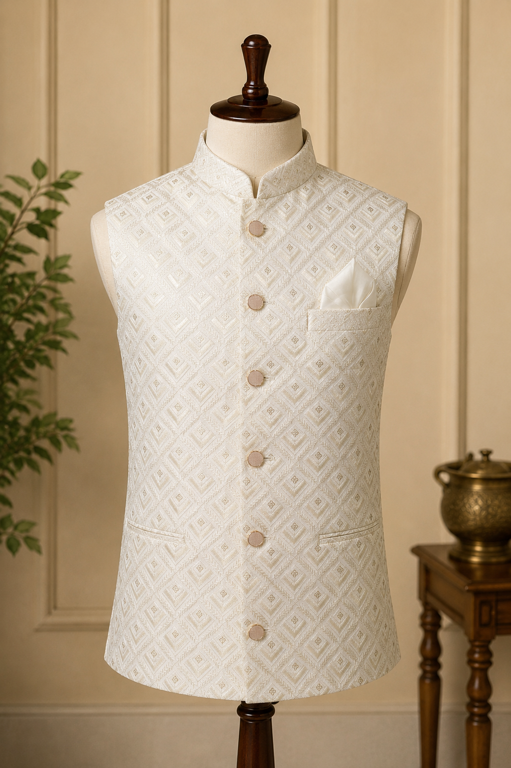 Cream Nehru Jacket 