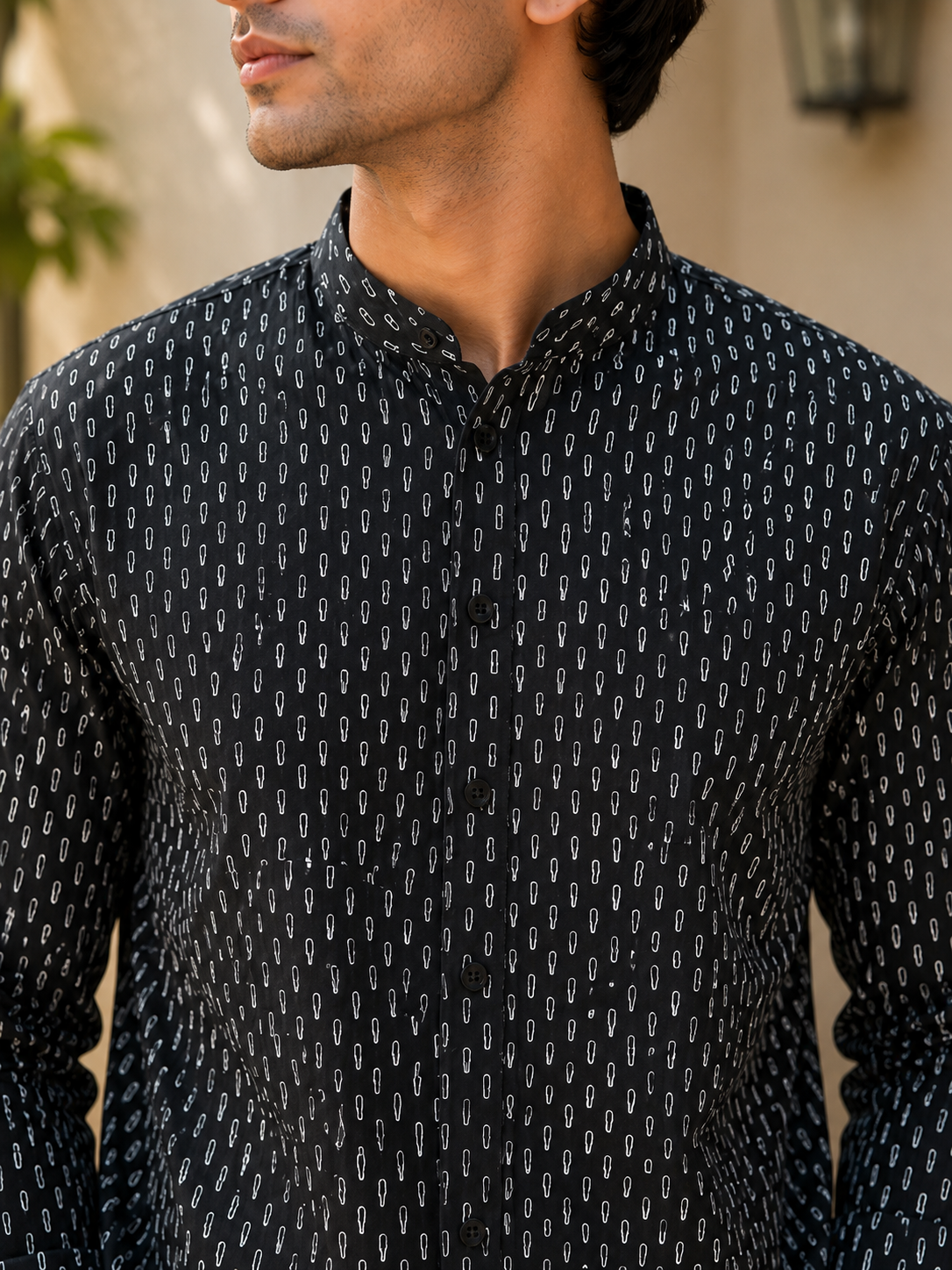 Black Short Cotton Kurta for Men 